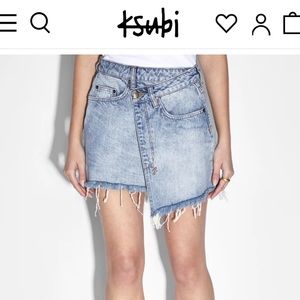 Ksubi Rap Asymmetric Denim Mini Skirt